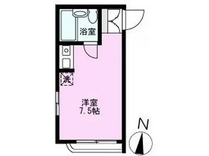 フタバ草加ビル(ワンルーム/2階)の間取り写真