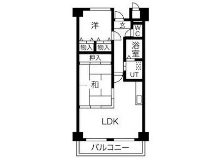 ラ・フローリス(2LDK/4階)の間取り写真