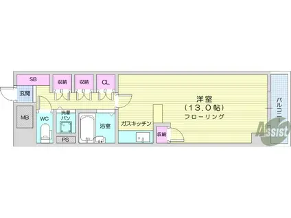 エスペランス日泉ビル(ワンルーム/3階)の間取り写真