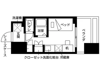ルフォンエチュード国分寺(ワンルーム/7階)の間取り写真