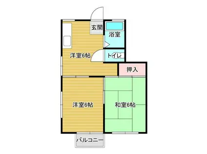 マンションキャロット(2DK/3階)の間取り写真
