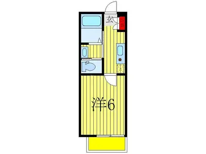 ユーフラット我孫子(1K/1階)の間取り写真