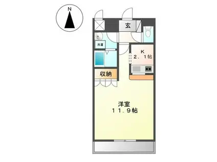 アランフェス(1K/2階)の間取り写真