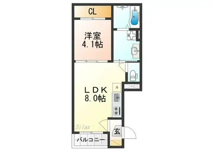 ハーモニーテラス藤森(1LDK/1階)の間取り写真