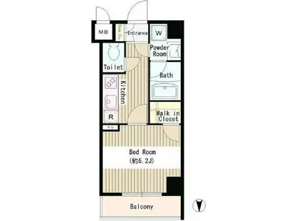 ステューディオ神保町II(1K/6階)の間取り写真