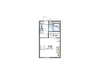 レオパレスワイドフォレスト(1K/1階)の間取り写真