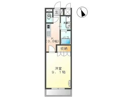敬愛ハイツA(1K/1階)の間取り写真