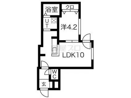 KOPEN COURT月寒(1LDK/3階)の間取り写真