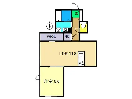 シャーメゾン一宮II(1LDK/1階)の間取り写真