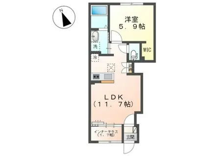 GRANDEUR MIHARA(1LDK/1階)の間取り写真