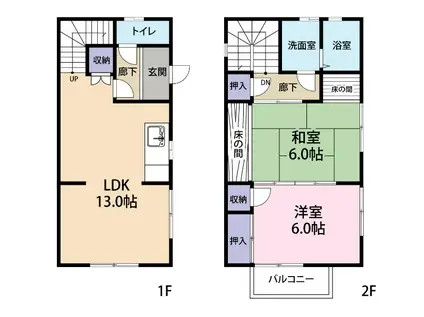 ハイツファミリア(2LDK/1階)の間取り写真