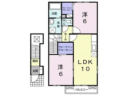 サンリット陽A(2LDK/2階)の間取り写真