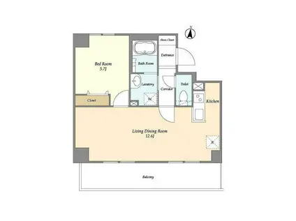 マイクラウド(1LDK/3階)の間取り写真