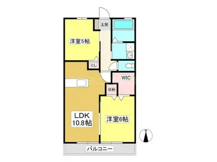 グランデイジ栄II(2LDK/1階)の間取り写真