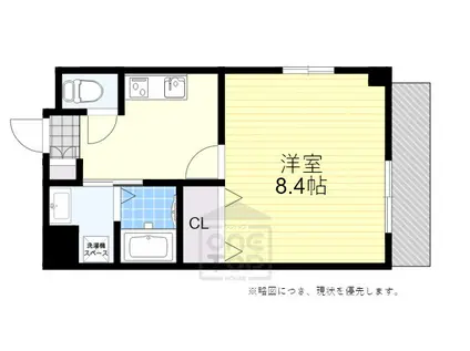 ロイヤルコート岡町(1K/5階)の間取り写真