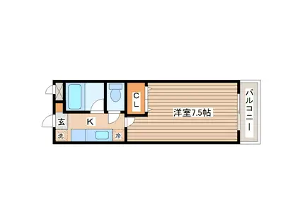 キャッスルパーク南仙台(1K/3階)の間取り写真