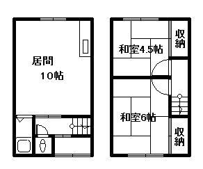 坂下アパート(2LDK/1階)の間取り写真