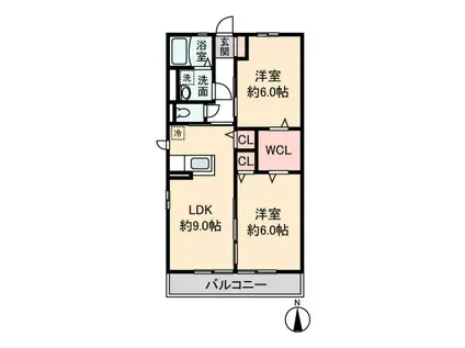 アーバンストーンVI(2DK/2階)の間取り写真
