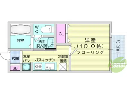 シャルム柏木(1K/2階)の間取り写真