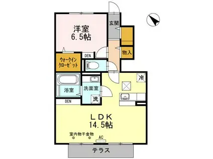 BRYANTPARK(1LDK/1階)の間取り写真