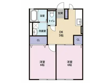 ツェントラム(2DK/1階)の間取り写真