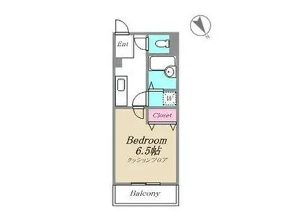 フルール・F(1K/2階)の間取り写真