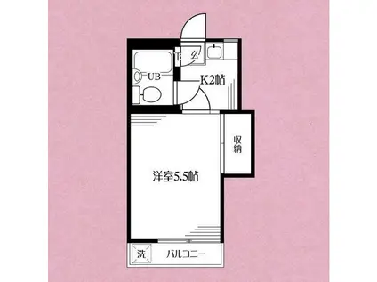 MT本厚木(1K/2階)の間取り写真