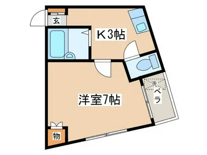 グリーンパ-クイダ2(1K/2階)の間取り写真