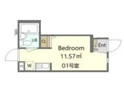 プラチナフォルム堀切菖蒲園(ワンルーム/1階)の間取り写真