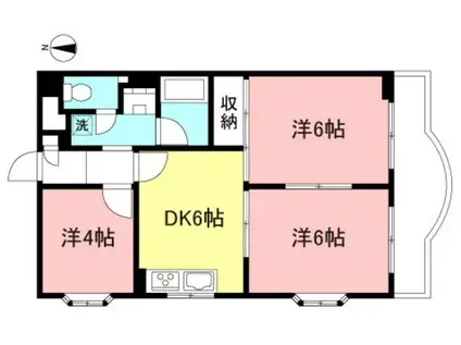 エクセルマンション楡(3DK/3階)の間取り写真