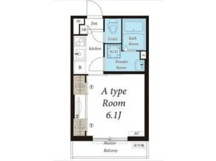 リブリ・高津(1K/3階)の間取り写真