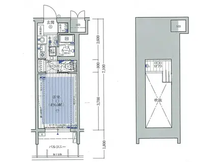 エステムコート大阪・中之島南(1K/9階)の間取り写真