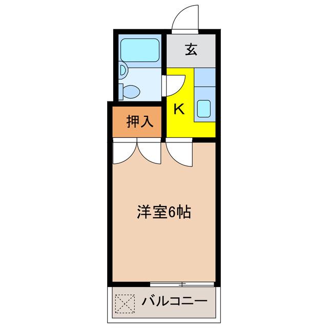 タマリックス(1K/1階)の間取り写真