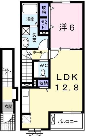 ラ・クレール・メゾン(1LDK/2階)の間取り写真