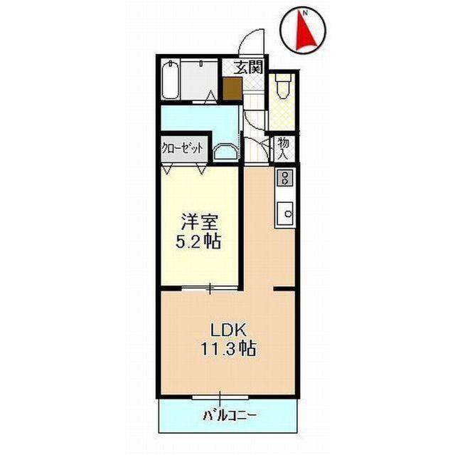 ハーヴェスト染地台(1LDK/1階)の間取り写真