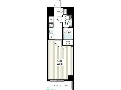 SHOKEN RESIDENCE横浜生麦IIショウケンレジデンス(1K/3階)の間取り写真