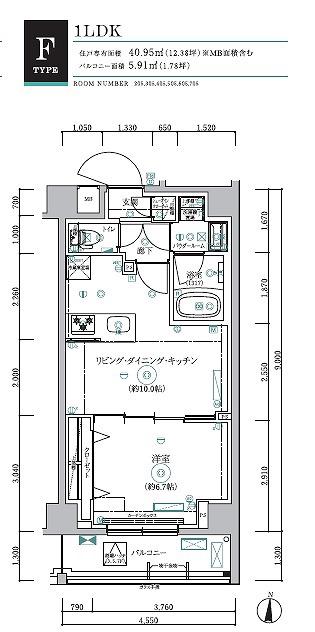 RELUXIA森下II(1LDK/7階)の間取り写真