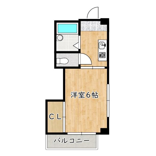 ロイヤルシャトー藤井寺I(1K/4階)の間取り写真