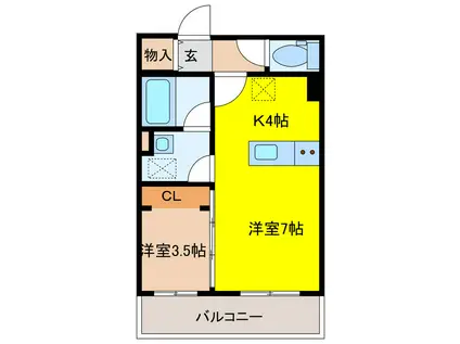 LIFE LINE 38(1LDK/1階)の間取り写真