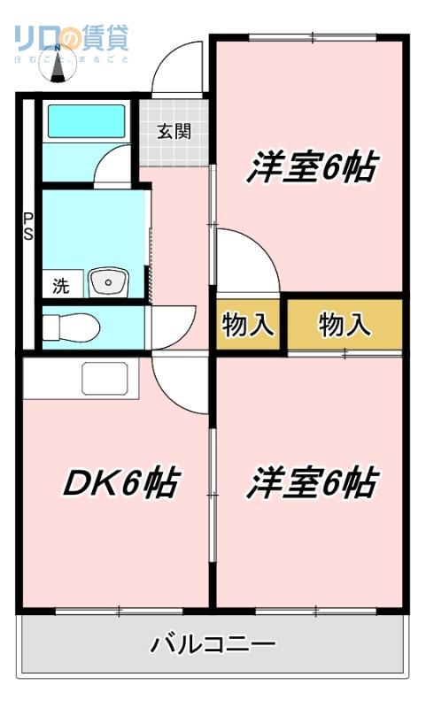 コーポ西台(2DK/4階)の間取り写真