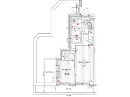 ガーラ上板橋グランドステージ(1DK/5階)の間取り写真