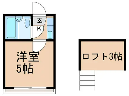 ロータスコーポ三軒茶屋(1K/2階)の間取り写真