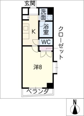 タウンライフ朝日が丘(1K/4階)の間取り写真