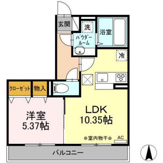 アルカディア(1LDK/1階)の間取り写真