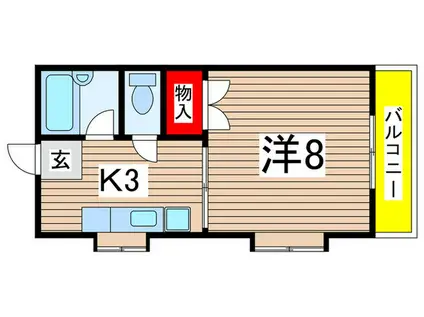 シャトー・ド・ジュネス(1K/1階)の間取り写真