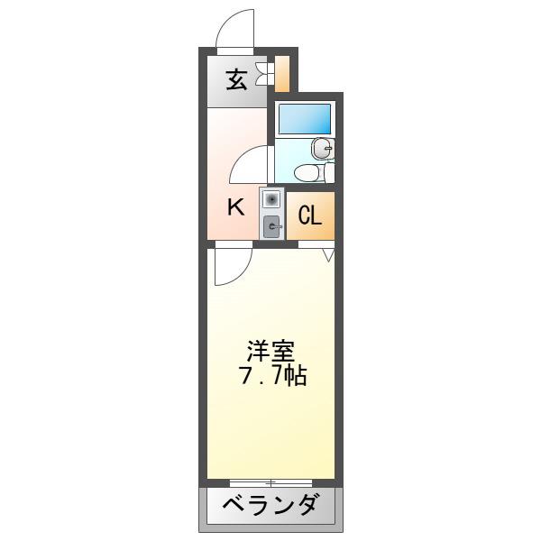 ライオンズマンション丸の内第6(1K/6階)の間取り写真