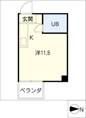 メゾンミエール(ワンルーム/4階)の間取り写真