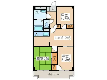 ファインクレスト(3DK/3階)の間取り写真