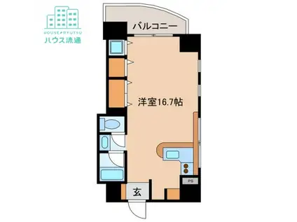 ドエル梁川(ワンルーム/5階)の間取り写真