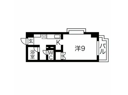 グリーンパーク新瑞(1K/4階)の間取り写真